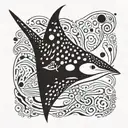 spotted eagle ray swimming tattoo design idea