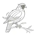 quail with feathers tattoo design idea