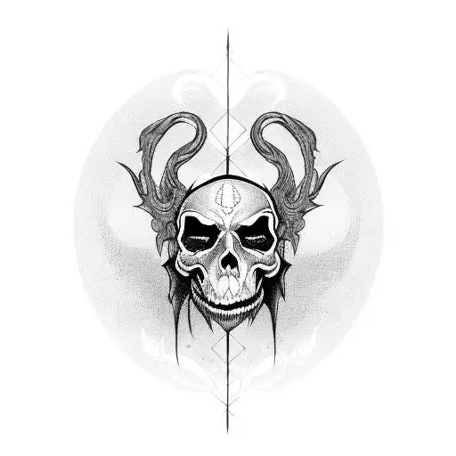 gothic emo dark demon tattoo design idea