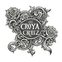 last name loya and last name cruz in old english font tattoo design idea