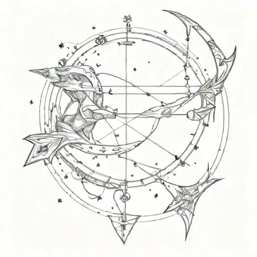 constellation bow and arrow  tattoo design idea