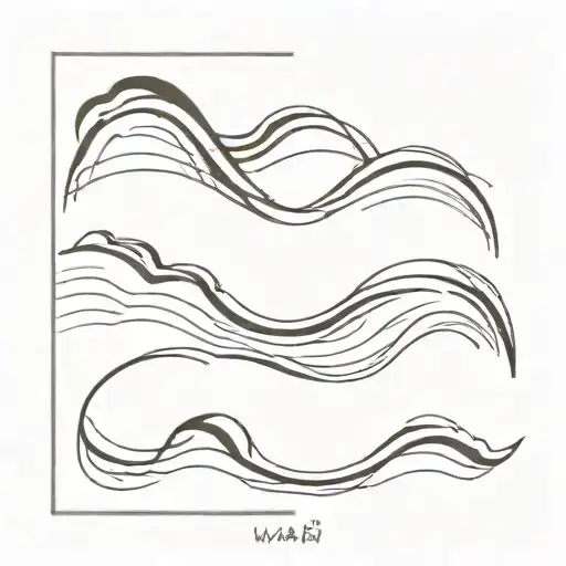 wabi sabi water waves tattoo design idea