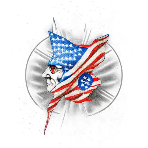 American flag patriot tattoo design idea