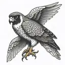Peregrine falcon black and white small   mystical minimalist feminine  tattoo design idea
