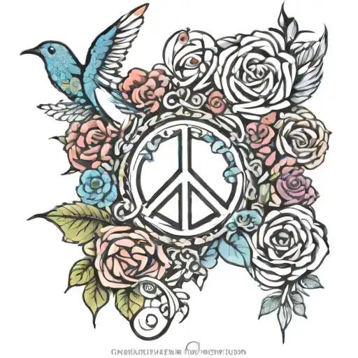 peace love tattoo design idea