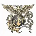 marine corps eagle globe and anchor tattoo design idea