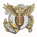 marine corps eagle globe and anchor tattoo design idea