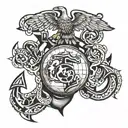 marine corps eagle globe and anchor tattoo design idea
