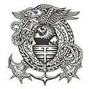 marine corps eagle globe and anchor tattoo design idea