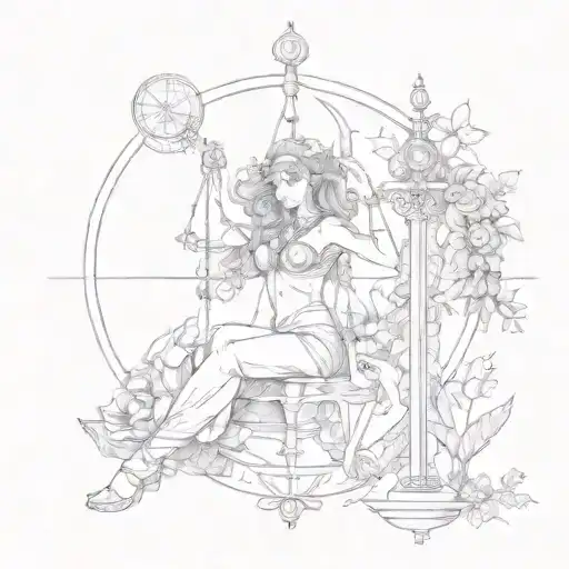 Libra and Sagittarius tattoo design idea