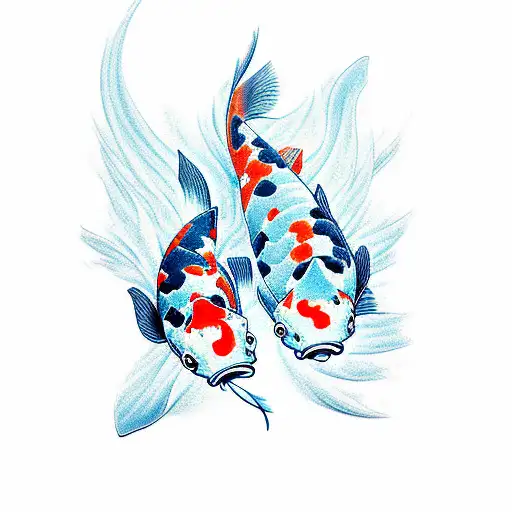 Realism Koi Fish Tattoo Idea - BlackInk AI