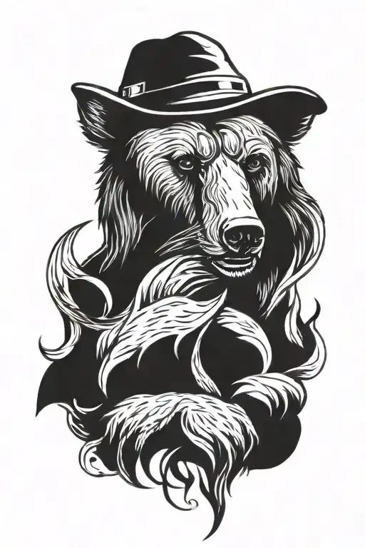 norse mythology bear head tattoo design idea