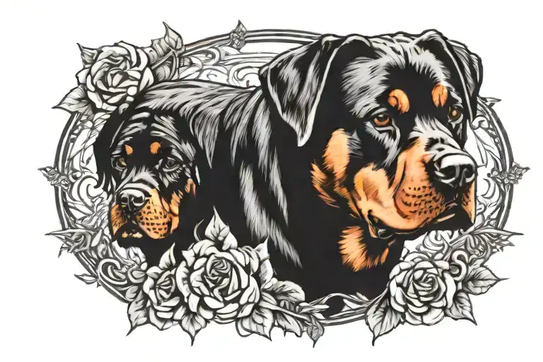 rottweiler breed that passed away tattoo design idea