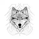 dog half face wolf tattoo design idea