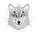 dog half face wolf tattoo design idea