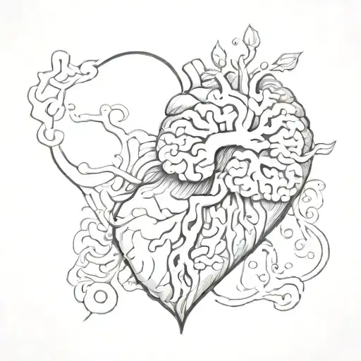 heart and brain balance tattoo design tattoo design idea
