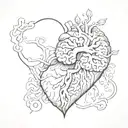 heart and brain balance tattoo design tattoo design idea