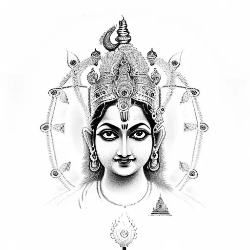 lord krishna childhood tattoo design idea