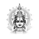 lord krishna childhood tattoo design idea
