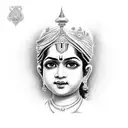 lord krishna childhood tattoo design idea