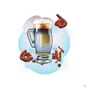 beer, marijuana blunts and meat behind a Capital letter tattoo design idea