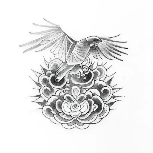 Crow tattoo design idea