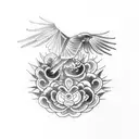 Crow tattoo design idea