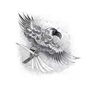 Crow tattoo design idea