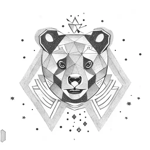 Ursa Major with stars as elements four friends family travel and stars  tattoo design idea