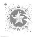Ursa Major constellation with stars as elements four friends family travel and stars  tattoo design idea