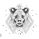 Ursa Major with stars as elements four friends family travel and stars  tattoo design idea