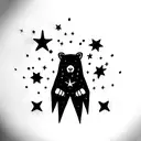 Ursa Major with stars as elements four friends family travel and stars  tattoo design idea