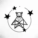 Ursa Major with stars as elements four friends family travel and stars  tattoo design idea