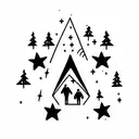 Ursa Major with stars as elements four friends family travel and stars  tattoo design idea