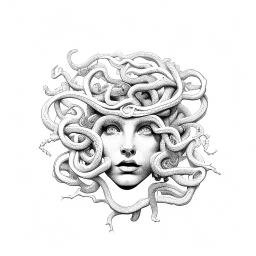 vines, medusa tattoo design idea