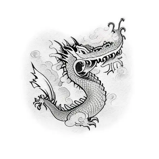 tiny dragon  tattoo design idea