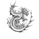tiny dragon  tattoo design idea
