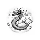 tiny dragon  tattoo design idea