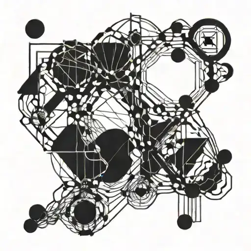 random lines connecting different tattoo design idea