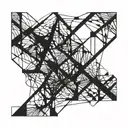 random lines connecting different tattoo design idea