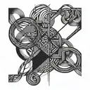 random lines connecting different tattoo design idea