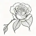 A delicate raindrop falling from a dark cloud onto a single rose petal tattoo design idea