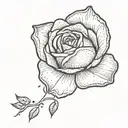A delicate raindrop falling from a dark cloud onto a single rose petal tattoo design idea