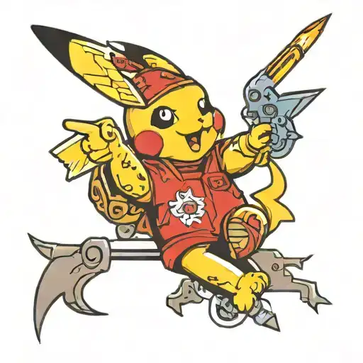 pikachu welding tattoo design idea