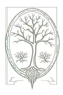 norse yggdrasil tree and protection symbol tattoo design idea