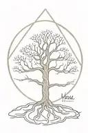 norse yggdrasil tree with helm of awe tattoo design idea
