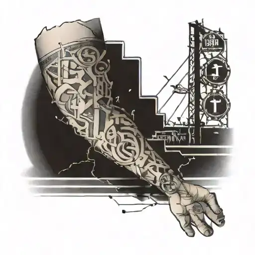 Create a tattoo featuring concert tickets and veterinary symbols intertwined in a forearm design tattoo design idea