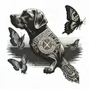 Create a tattoo featuring concert tickets and veterinary symbols intertwined in a forearm design tattoo design idea