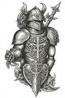 full armor of god symbol in alchemy tattoo design idea