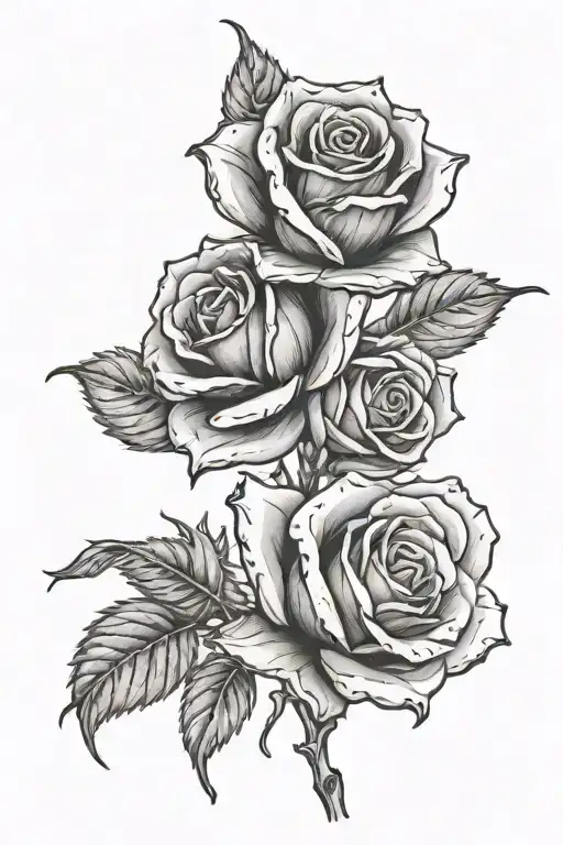 metal roses tattoo design idea